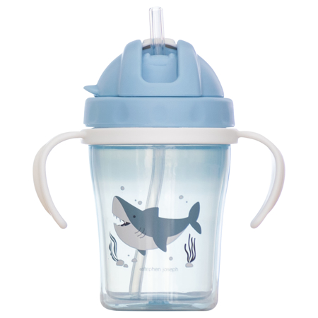 Stephen Joseph® Steklenička za učenje pitja Straw Cup Shark