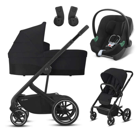 Cybex® Otroški voziček Balios S Lux 3v1 s košaro Cot S in avtosedežem Aton B2 i-Size (0-13kg) + adapterji
