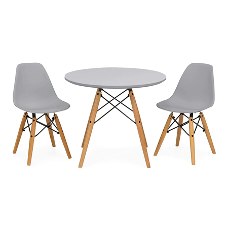 Slika EM Furniture Set mizica in 2 stola Grey