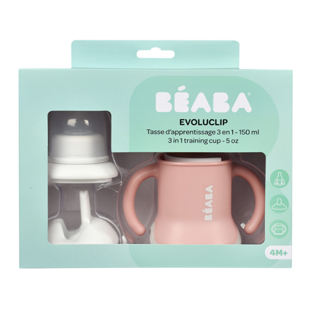 Beaba® Steklenička za učenje pitja 3v1 Old Pink