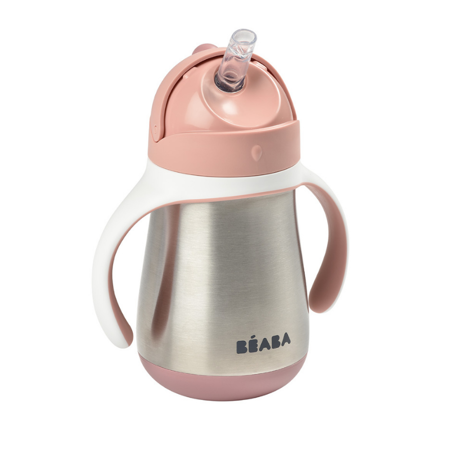 Slika Beaba® Termo steklenička s slamico 250ml Old Pink
