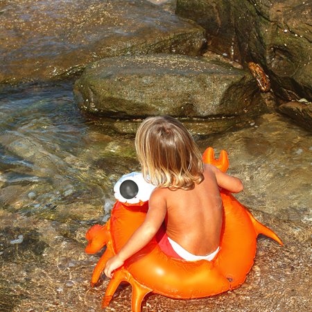 SunnyLife® Otroški obroč Sonny the Sea Creature Neon Orange