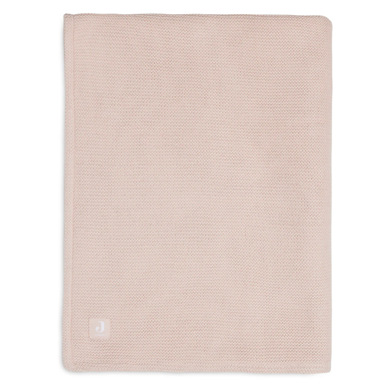 Jollein® Pletena odejica Basic Knit 100x75 Pale Pink/Coral Fleece