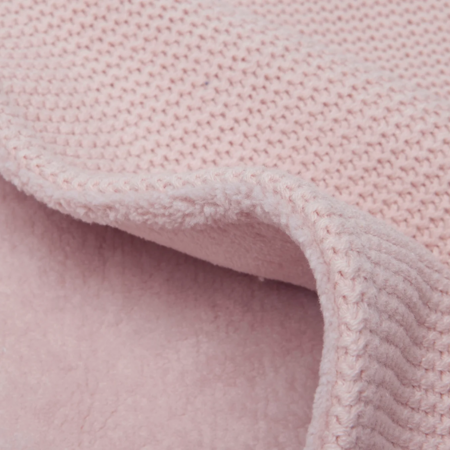 Jollein® Pletena odejica Basic Knit 100x75 Pale Pink/Coral Fleece