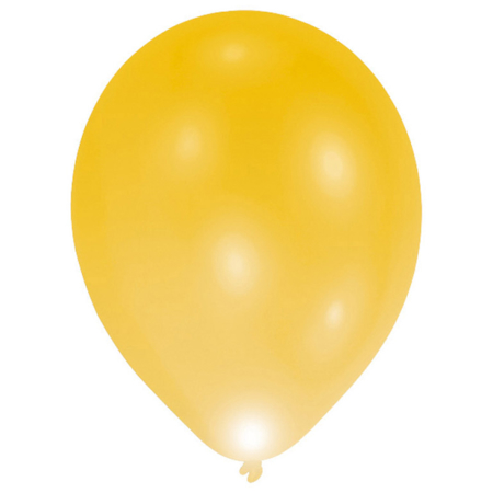 Slika Amscan® 5 lateks balonov z LED lučko 27,5 cm Gold