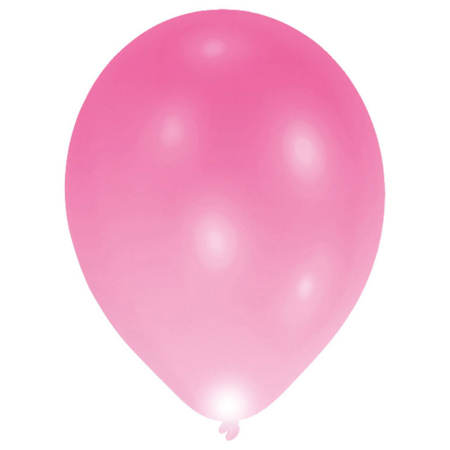 Slika Amscan® 5 lateks balonov z LED lučko 27,5 cm Pink