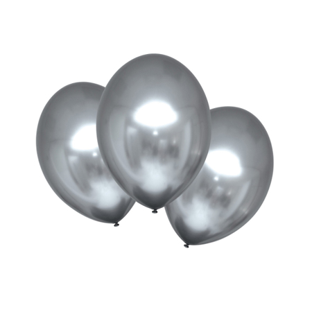 Slika Amscan® 6 lateks balonov Satin Luxe 27,5 cm Platinum