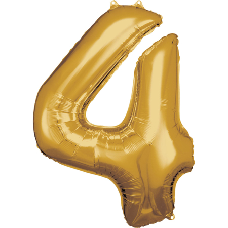 Slika Amscan® Balon številka 4 (86 cm) Gold