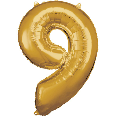 Slika Amscan® Balon številka 9 (86 cm) Gold