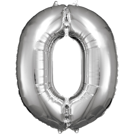 Slika Amscan® Balon številka 0 (86 cm) Silver