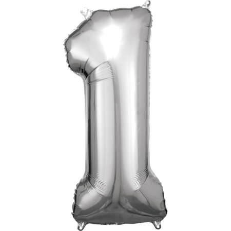 Amscan® Balon številka 1 (86 cm) Silver