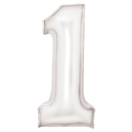 Slika Amscan® Balon številka 1 (86 cm) Silk Lustre White