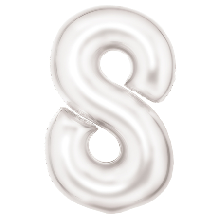 Amscan® Balon številka 8 (86 cm) Silk Lustre White