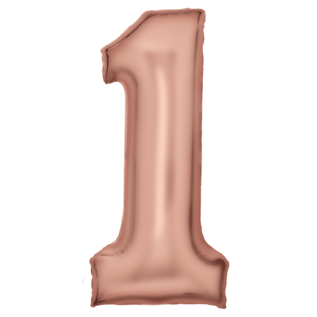 Slika Amscan® Balon številka 1 (86 cm) Silk Lustre Rose Gold