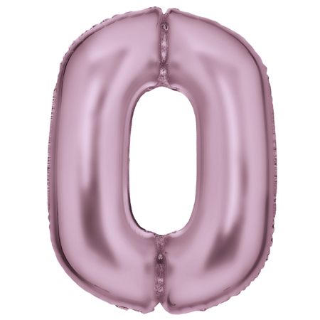 Slika Amscan® Balon številka 0 (86 cm) Silk Lustre Pastel Pink