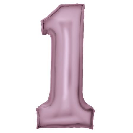 Slika Amscan® Balon številka 1 (86 cm) Silk Lustre Pastel Pink