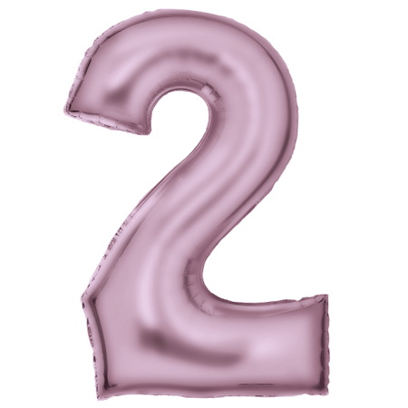 Slika Amscan® Balon številka 2 (86 cm) Silk Lustre Pastel Pink