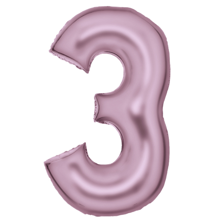 Slika Amscan® Balon številka 3 (86 cm) Silk Lustre Pastel Pink