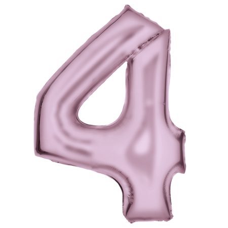 Amscan® Balon številka 4 (86 cm) Silk Lustre Pastel Pink