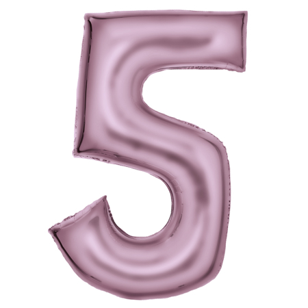 Slika Amscan® Balon številka 5 (86 cm) Silk Lustre Pastel Pink