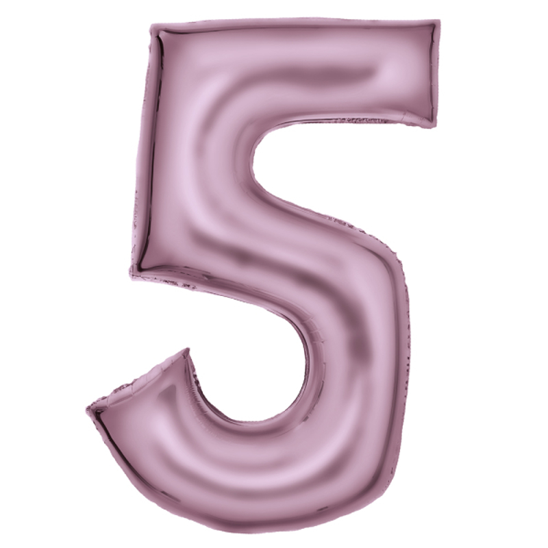 Amscan® Balon številka 5 (86 cm) Silk Lustre Pastel Pink