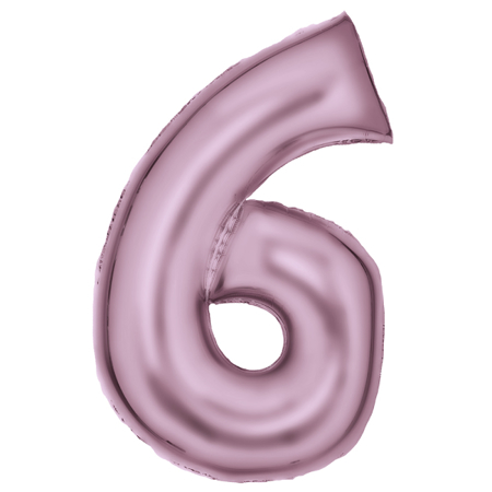 Amscan® Balon številka 6 (86 cm) Silk Lustre Pastel Pink