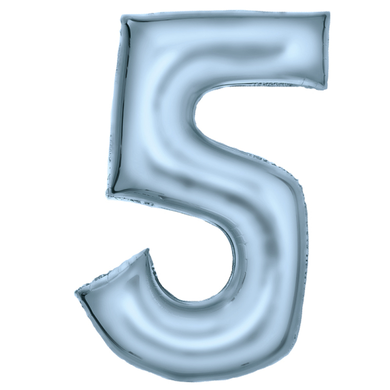 Immagine di Amscan® Palloncino numero 5 (86 cm) Silk Lustre Pastel Blue