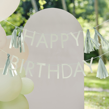 Slika Ginger Ray® Viseča dekoracija Happy Birthday Sage Green
