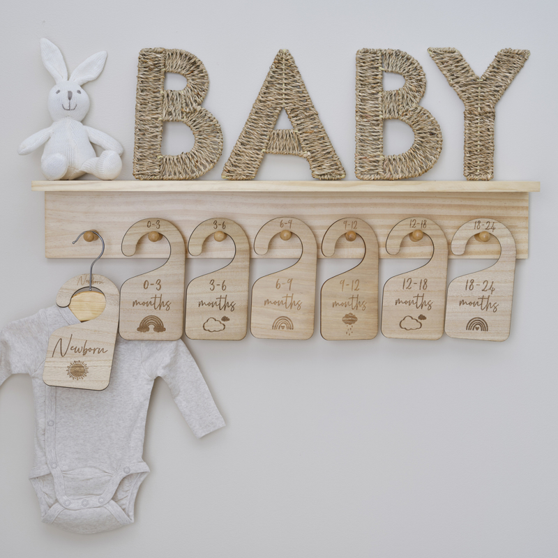 Ginger Ray® Obešanke za organizacijo dojenčkovih oblačil Baby