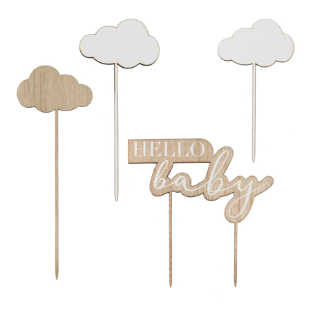 Ginger Ray® Leseni okrasek za torto Hello Baby Clouds