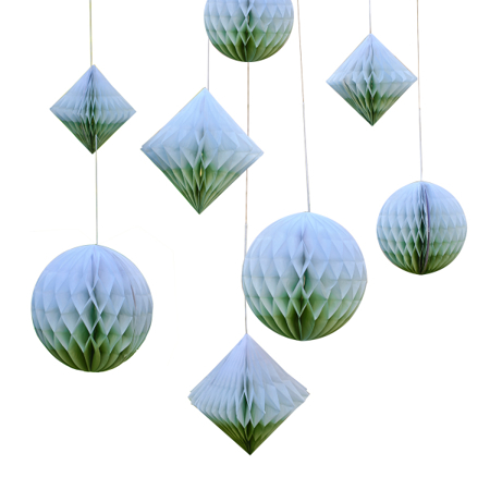 Slika Ginger Ray® Viseča papirnata dekoracija Sage Dip Dye Honeycombs