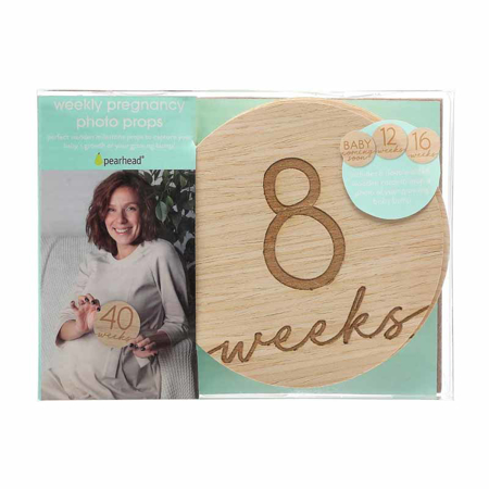 Pearhead® Lesene milestone kartice za fotografiranje nosečke