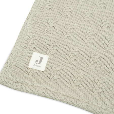 Jollein® Pletena odejica Grain Knit Olive Green/Velvet 75x100