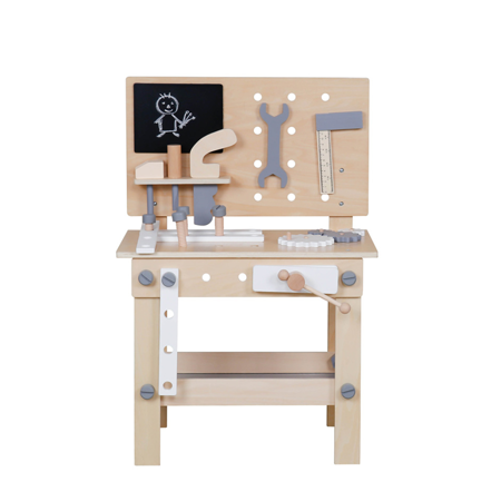 Slika Evibell® Otroška lesena delovna miza z orodjem Nature