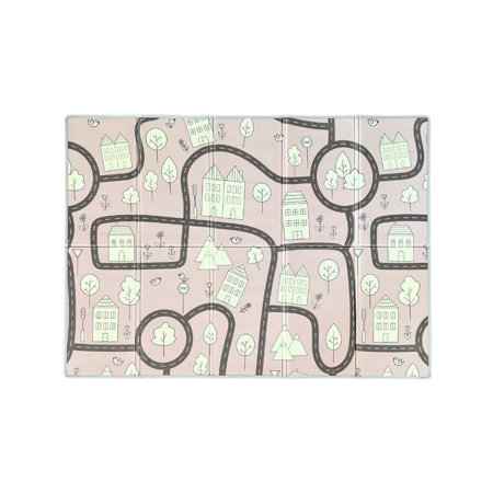 Evibell® Zložljiva igralna podloga 150x190 Dots/City Pink