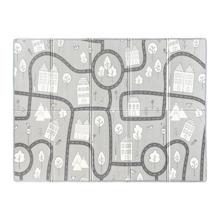 Evibell® Zložljiva igralna podloga 150x190 Dots/City Grey