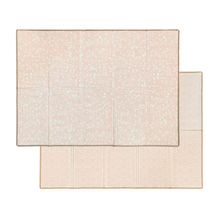 Slika Evibell® Zložljiva igralna podloga 150x190 Leaves/Geometric Peach