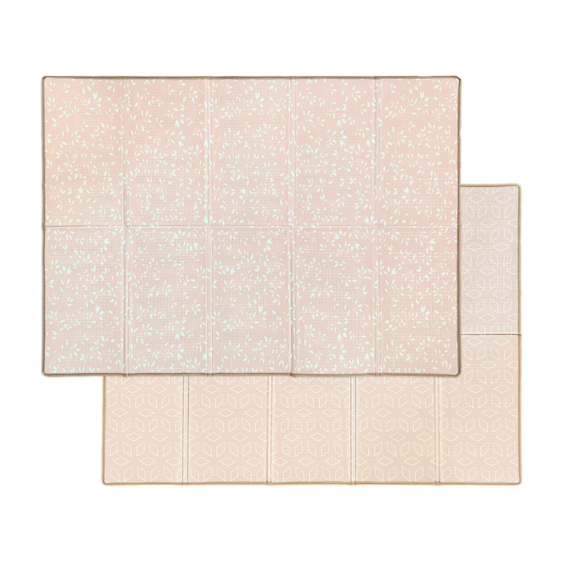Evibell® Zložljiva igralna podloga 150x190 Leaves/Geometric Peach