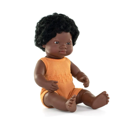 Slika Miniland® Dojenček African Boy 38cm Colourful
