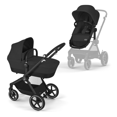 Slika Cybex® Otroški voziček 2v1 Eos™ Lux Moon Black (Black Frame)