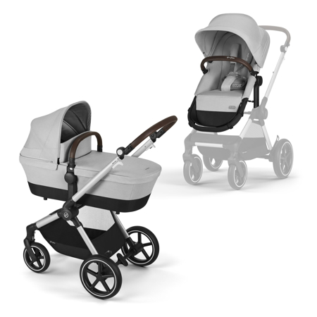 Slika Cybex® Otroški voziček 2v1 Eos™ Lux Lava Grey (Silver Frame)