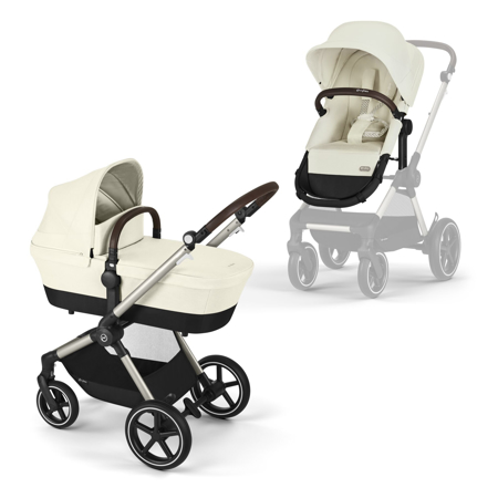 Slika Cybex® Otroški voziček 2v1 Eos™ Lux Seashell Beige (Taupe Frame)