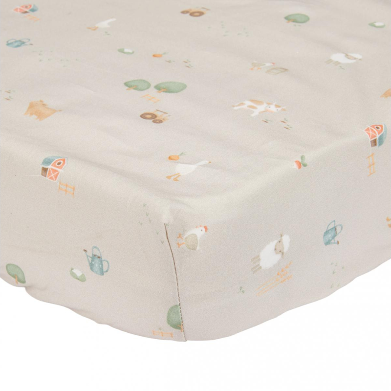 Picture of Little Dutch® Fitted cot sheet Little Farm 70x140/150