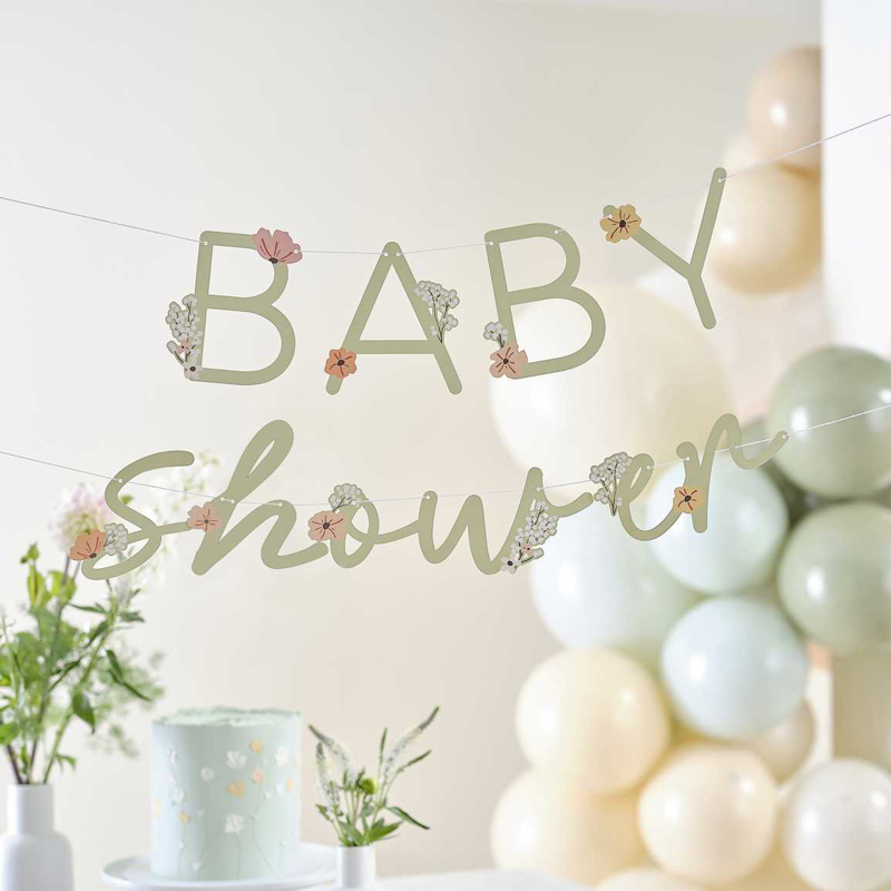 Ginger Ray® Viseč napis Baby Shower Floral
