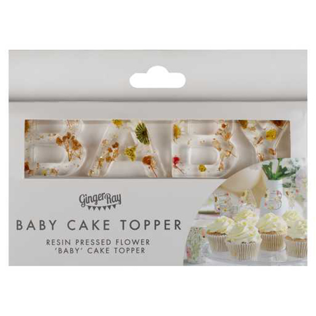 Ginger Ray® Okraski za slaščice BABY Pressed Flower 4 kosi