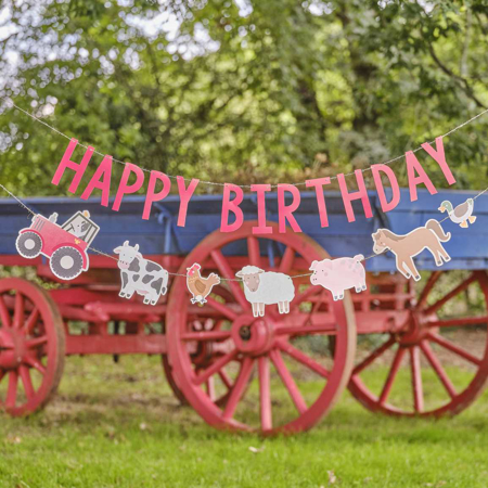 Slika Ginger Ray® Napis Happy Birthday Farm Party