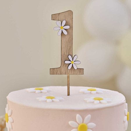 Slika Ginger Ray® Leseni okrasek za torto Daisy 1. rojstni dan