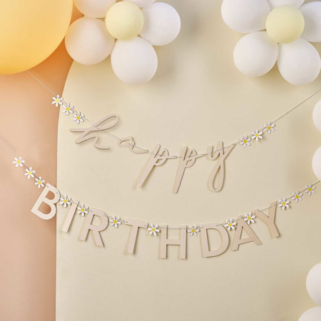 Ginger Ray® Napis Happy Birthday Daisy Floral