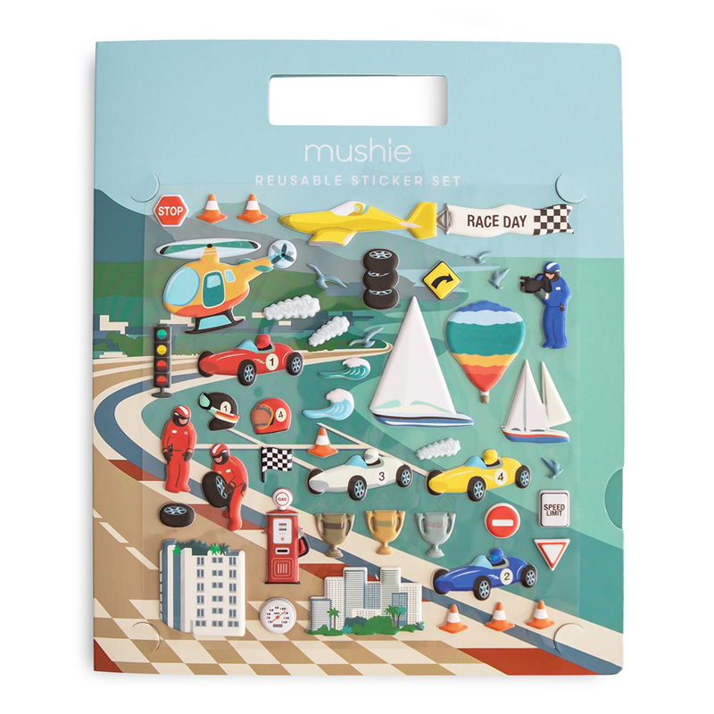 Immagine di Mushie® Adesivi riutilizzabili Race Cars