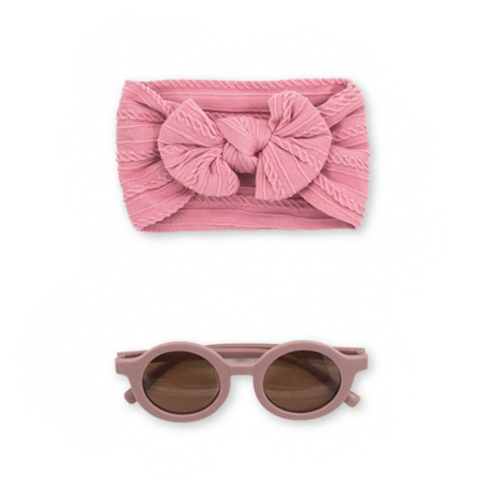 Evitas BOHO Elastičen trak in otroška sončna očala Pink